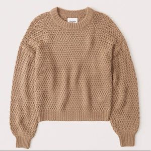 EUC Abercrombie & Fitch Waffle Knit Sweater Camel M